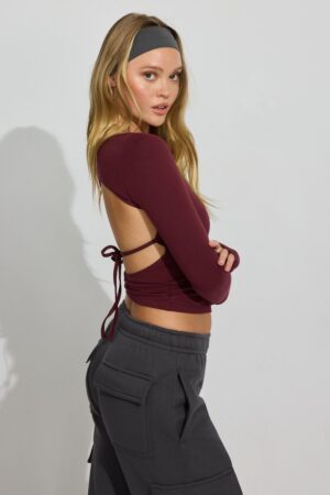 Open Back Long Sleeve Top